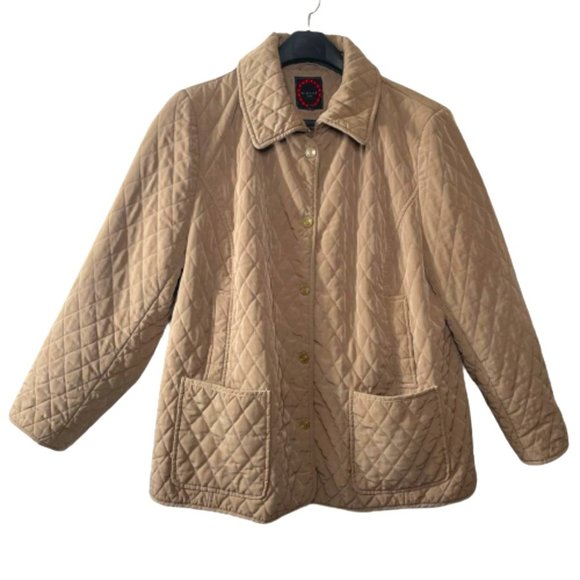 giacca Jackets & Blazers - Giacca Woman Tan Polyester  Button Front Lined Insulated Quilted Jacket Size 3X